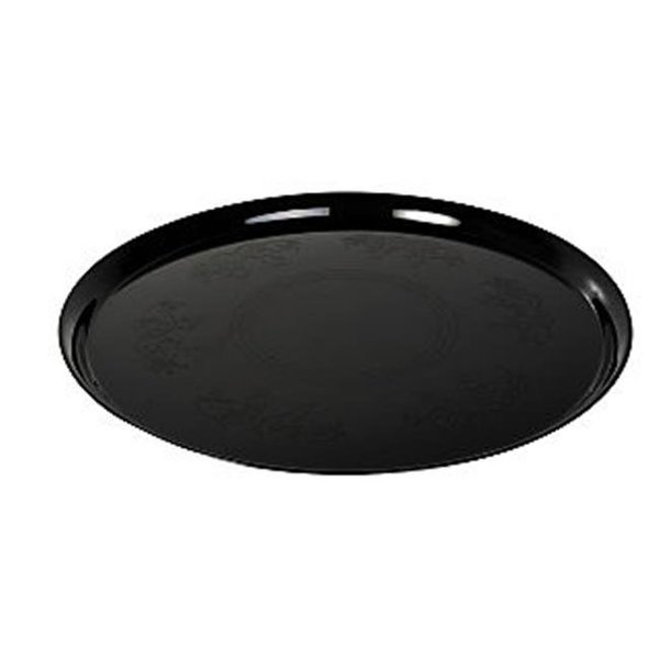 Fineline Settings Fineline Settings 7601-BK Black Supreme 16" Round Tray 7601-BK